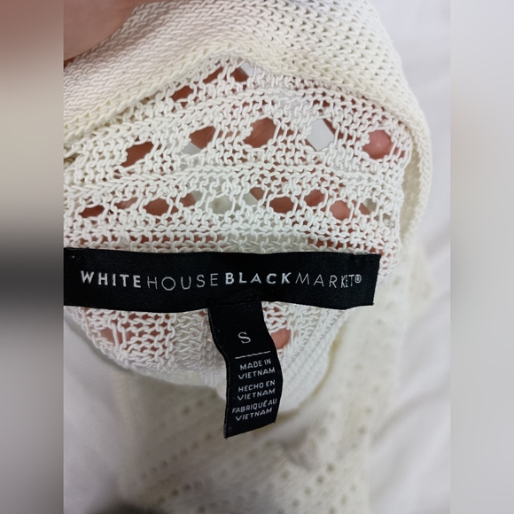 2/$30 WHITE HOUSE BLACK MARKET Boho Elegant Cream Knit Women's Sweater (#1,548) - Picture 2 of 10